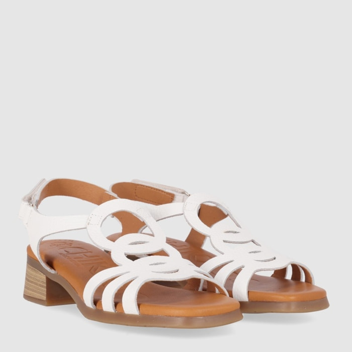 Sandalias de Piel - Blanco - Tacón: 3 cm