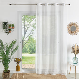 Voilage ignifugé M1 non feu à œillets - Blanc