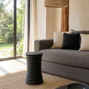 Meuble d'appoint en bois d'acacia brûlé MADI