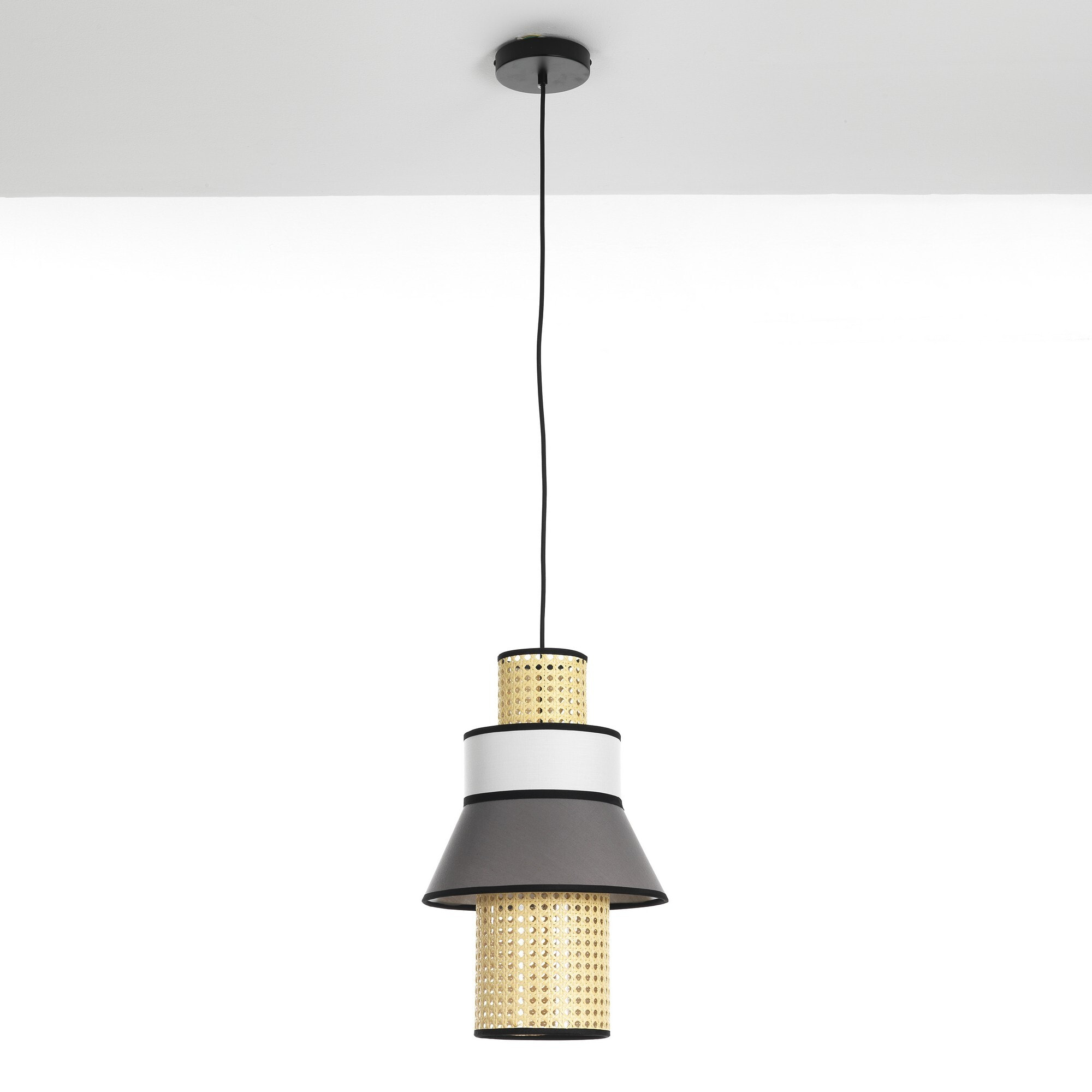 Suspension Tomasucci WIEN - A, en acier et coton, blanc