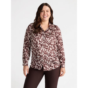 Fiorella Rubino - Camicia dalla stampa animalier - Marrone