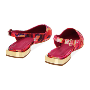 Ballerine slingback multicolor in raso