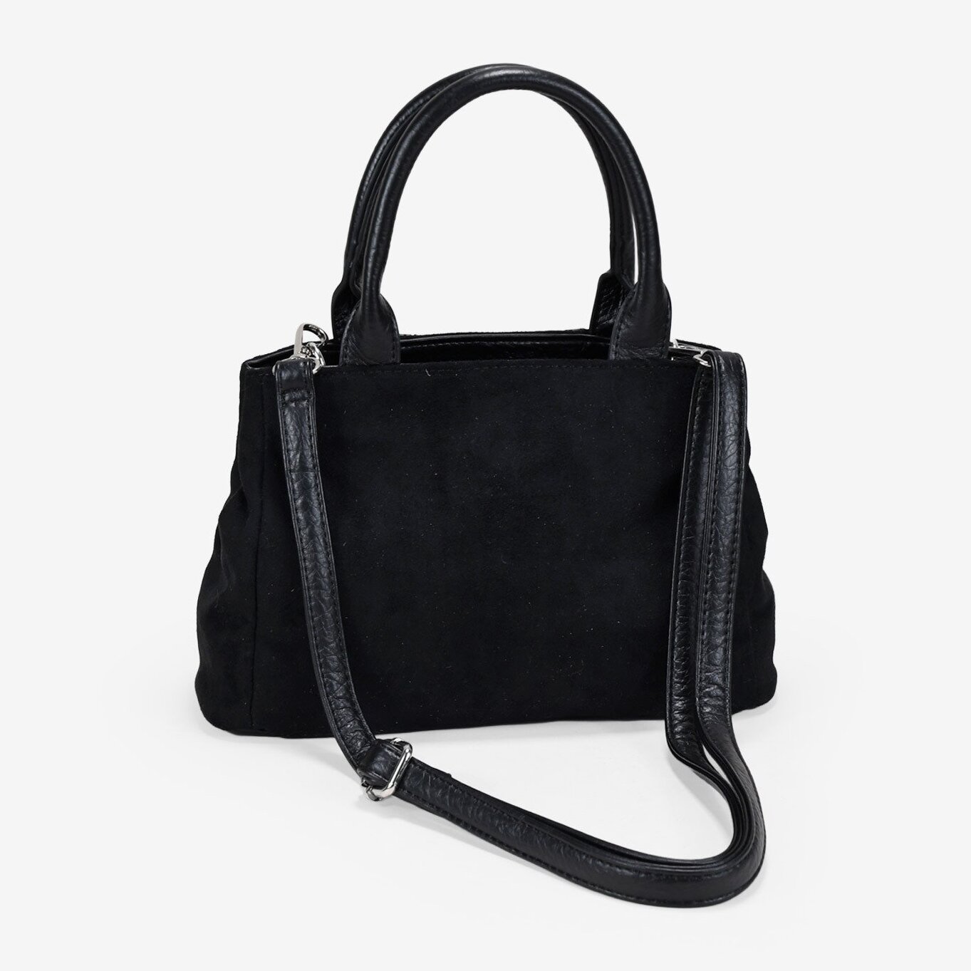 Bolso de mano negro con cremallera
