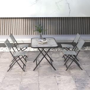 Ensemble salon de jardin 5 pièces pliables 4 chaises et table