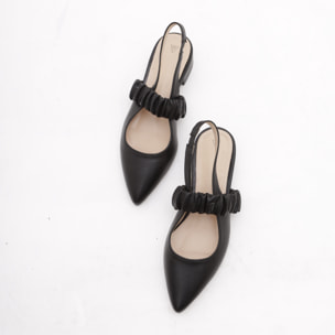 SLINGBACK BASSA ELASTICO CHOCOLA' NERO