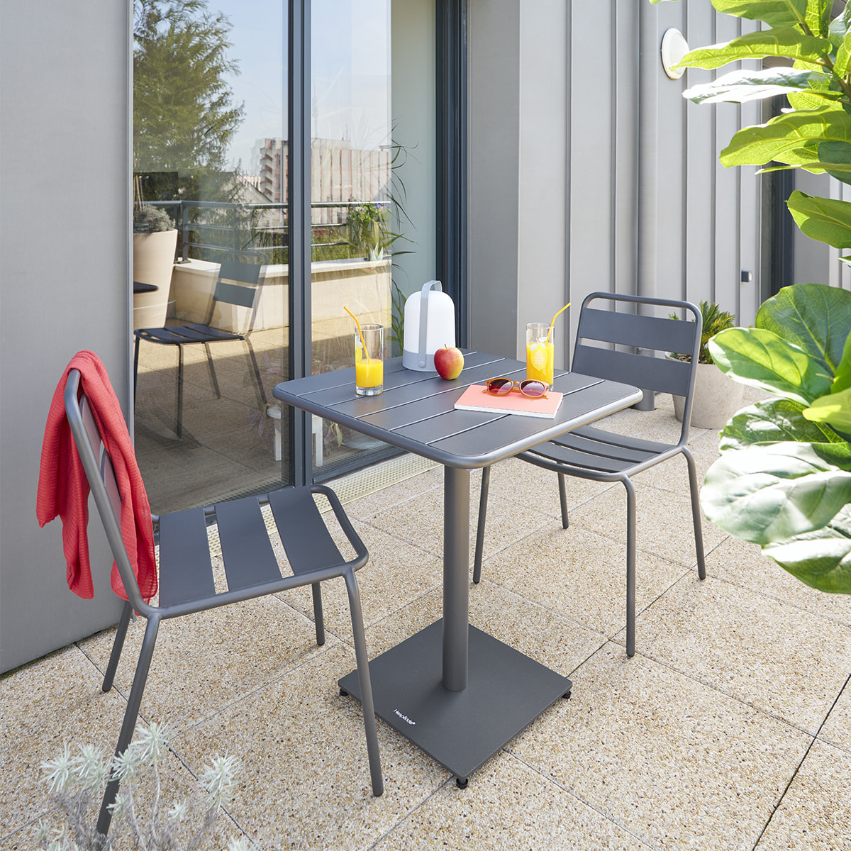 Table de jardin carrée Phuket Graphite