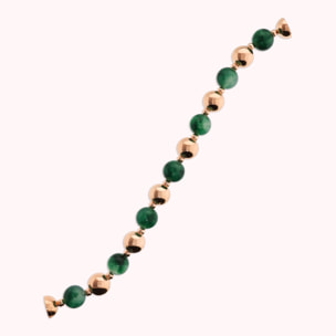 Bracciale con Bead Lucide e Pietre Naturali di Giada Verdi