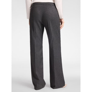 Elena Mirò - Pantalones de franela de raya diplomática - Gris