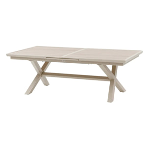 Table de jardin "Axiome" extensible lin & argile 10 places en aluminium