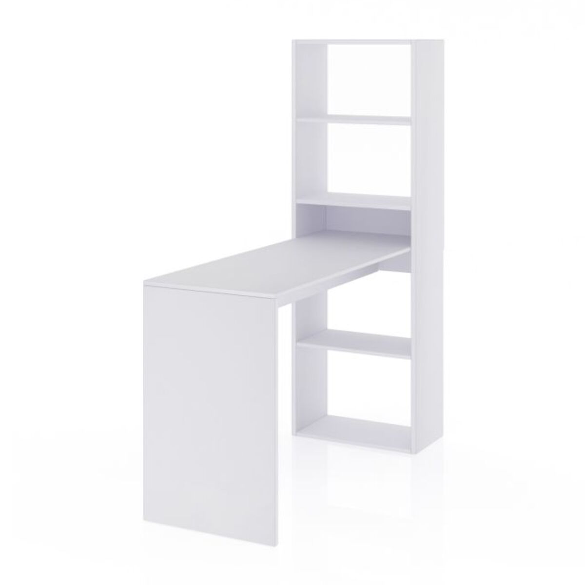 Mesa de escritorio con estantería Cosmic Blanco Artik (Blanco Mate)