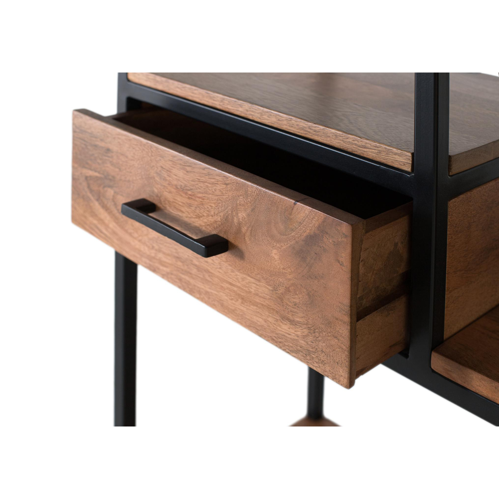 Librería de Madera de Mango 115 Cm Estilo Industrial Vintage