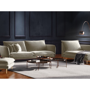 Méridienne droite "Vienna" en velours beige