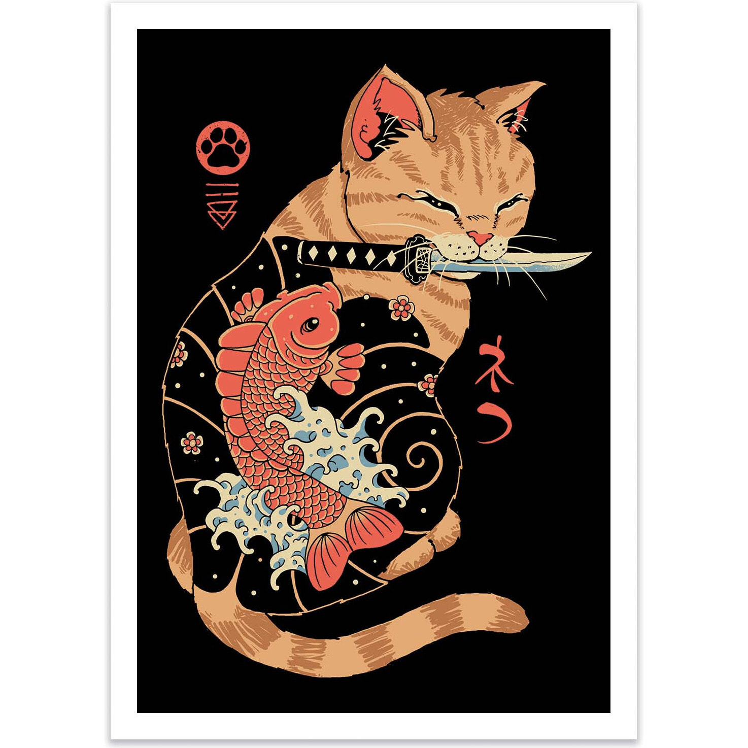 Affiche - Carp Tattooed cat - Vincent Trinidad