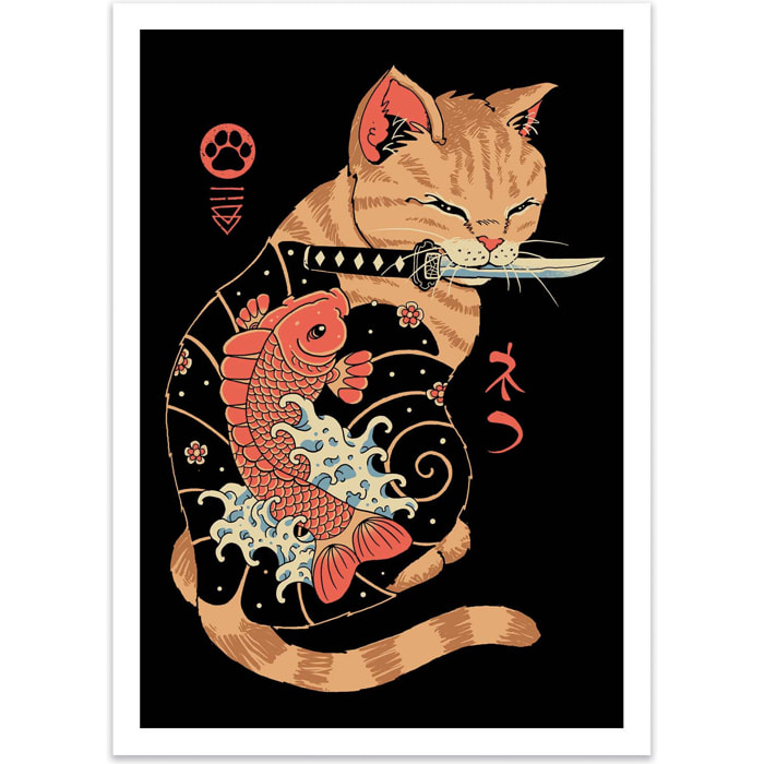 Affiche - Carp Tattooed cat - Vincent Trinidad