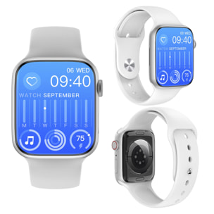Smartwatch W29 Max con pantalla de 2.1 y modo always on. Monitor cardiaco 24h, O2 en sangre, notificaciones de Apps.