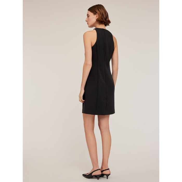 Motivi - Mini dress in tessuto crêpe - Nero