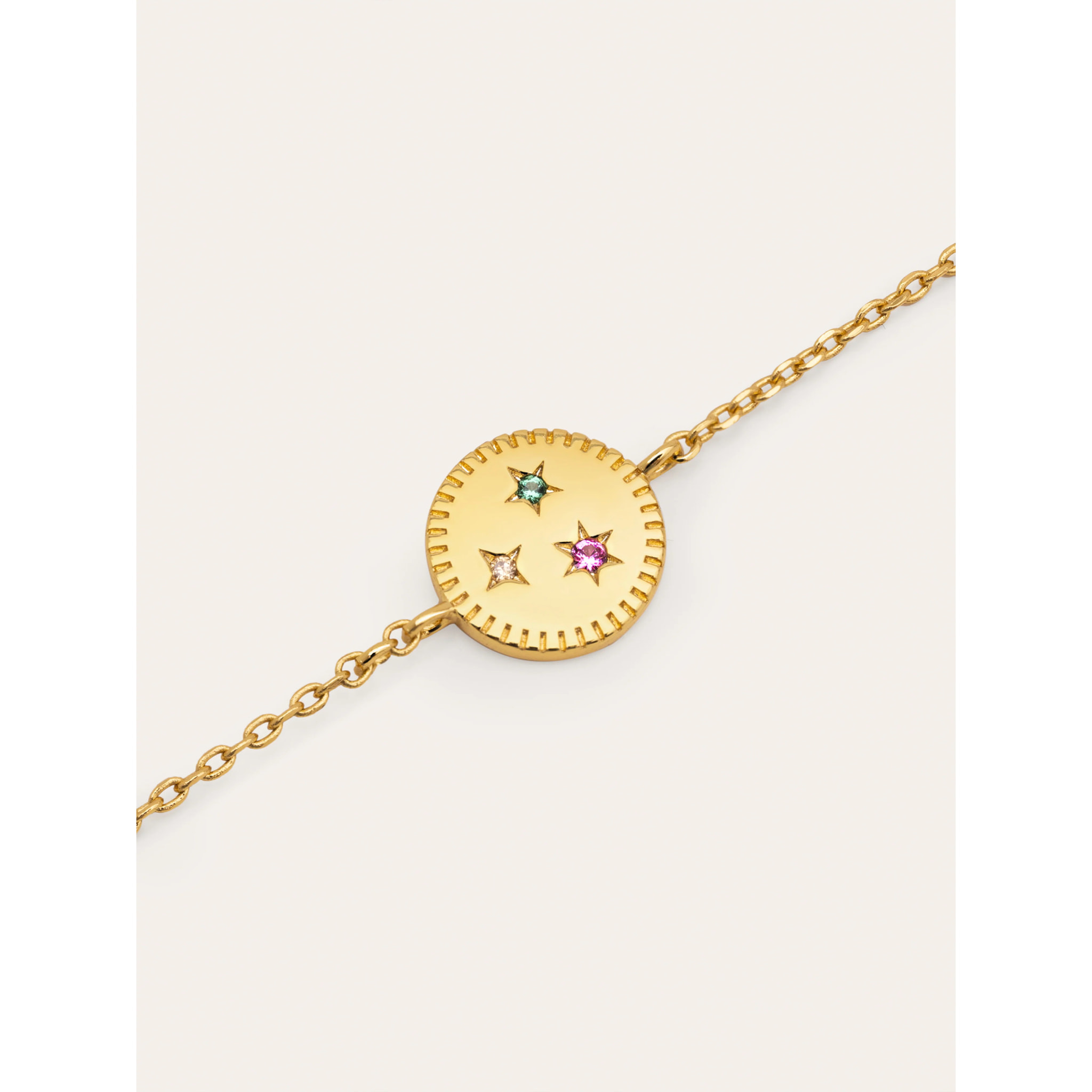 Pulsera Medallion Spark Color Baño Oro