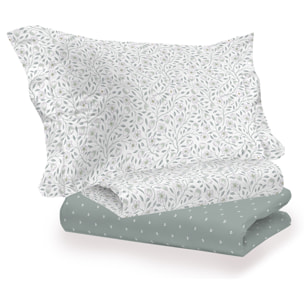 Completo letto melody verde in cotone 100% cotone
