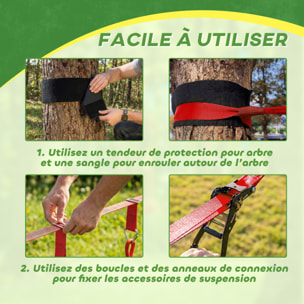 Parcours d'obstacles Ninja enfants 10 M charge 100 kg PP rouge