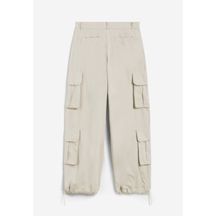 Pantaloni cargo baggy fit in popeline con quattro tasconi