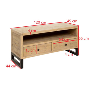 Meuble TV 120 cm bois recyclé AUCKLAND