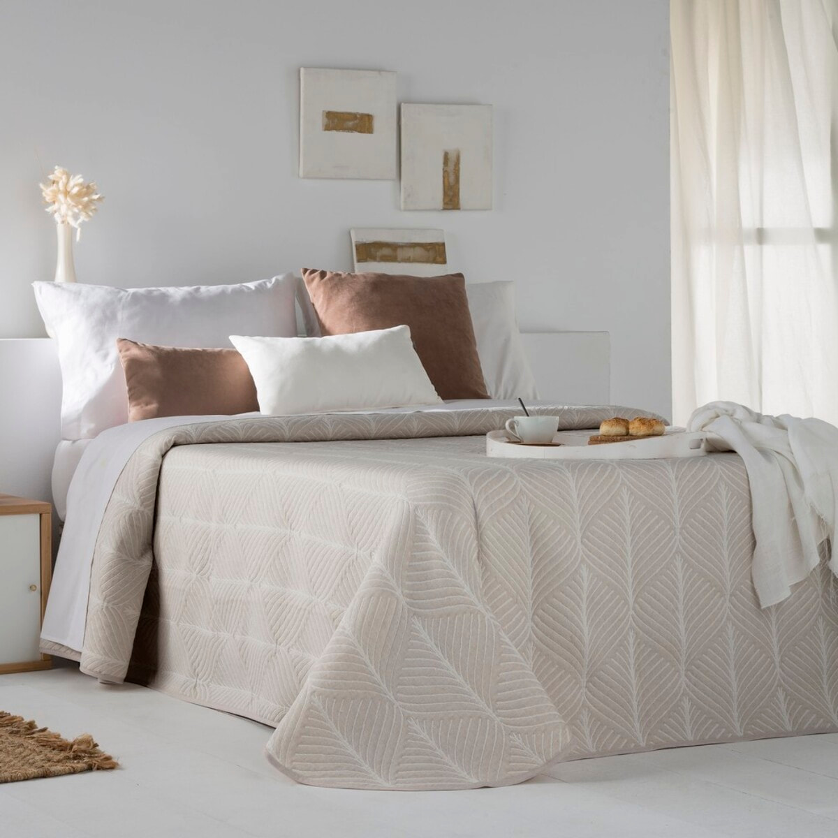 COLCHA JACQUARD NIVARA BEIGE