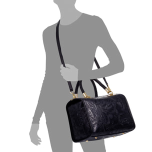 Catena Bolso tote Mujer.Piel auténtica Gamuza Grabado Arabesco