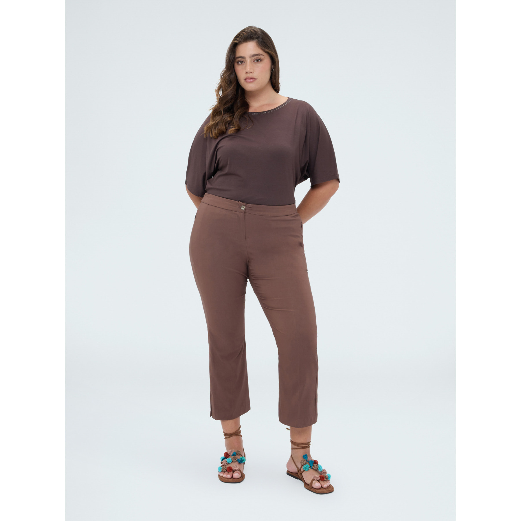 Fiorella Rubino - Pantaloni Kick Flare - Marrone