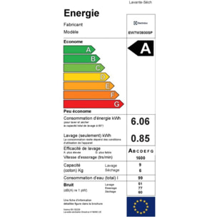 Lave linge séchant hublot ELECTROLUX EW7W3930SP