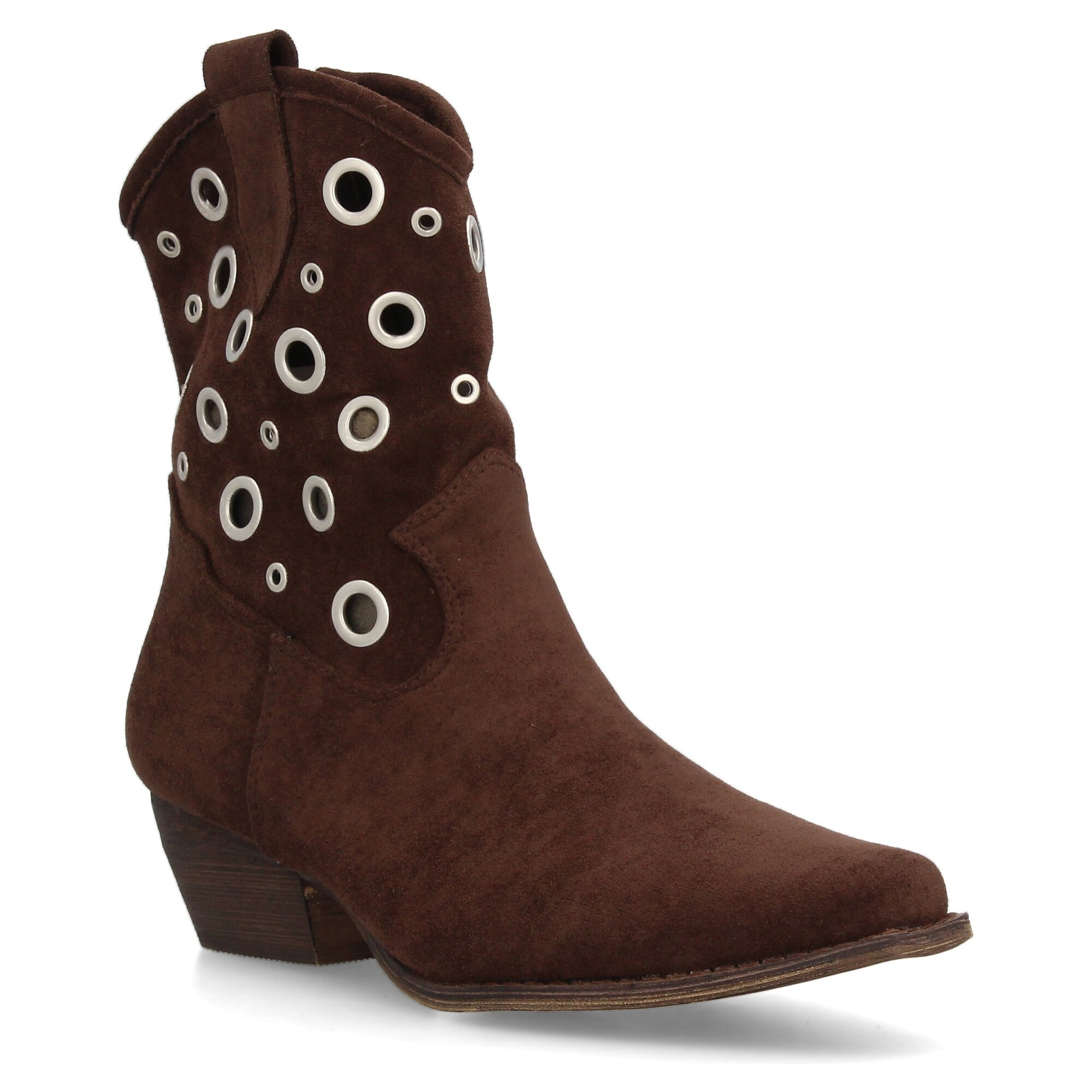 Botas cowboy con ojales metálicos para mujer.