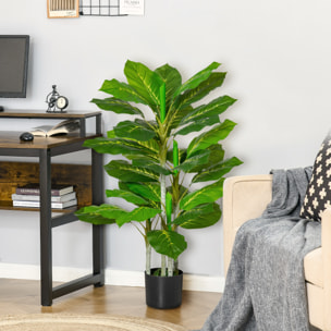 Conjunto de 2 Plantas Artificiales 95 cm Árboles Artificiales con 33 Hojas y Maceta para Interior y Exterior Decoración Salón Oficina Verde