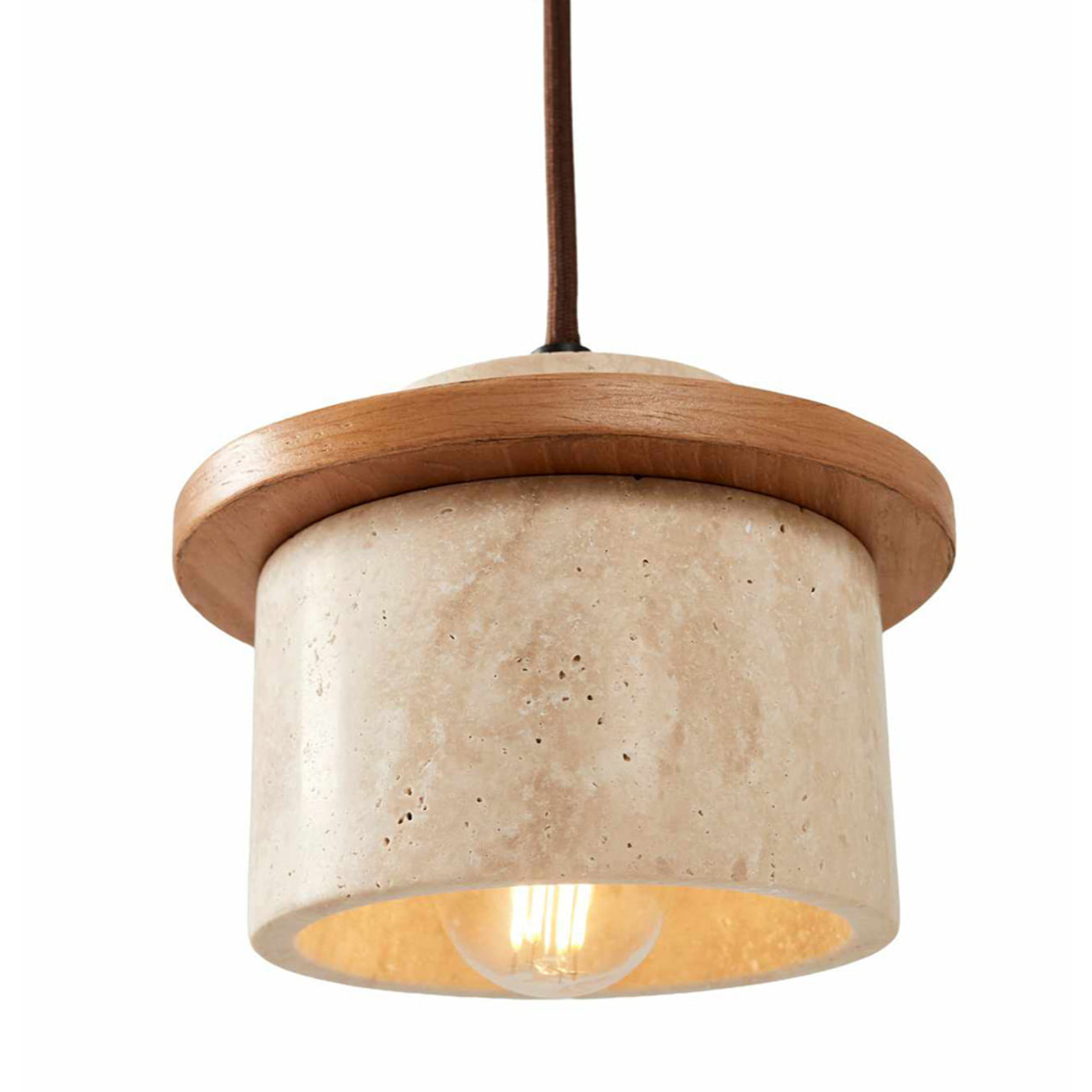 Suspension design en travertin et bois effet chêne TIVOLI