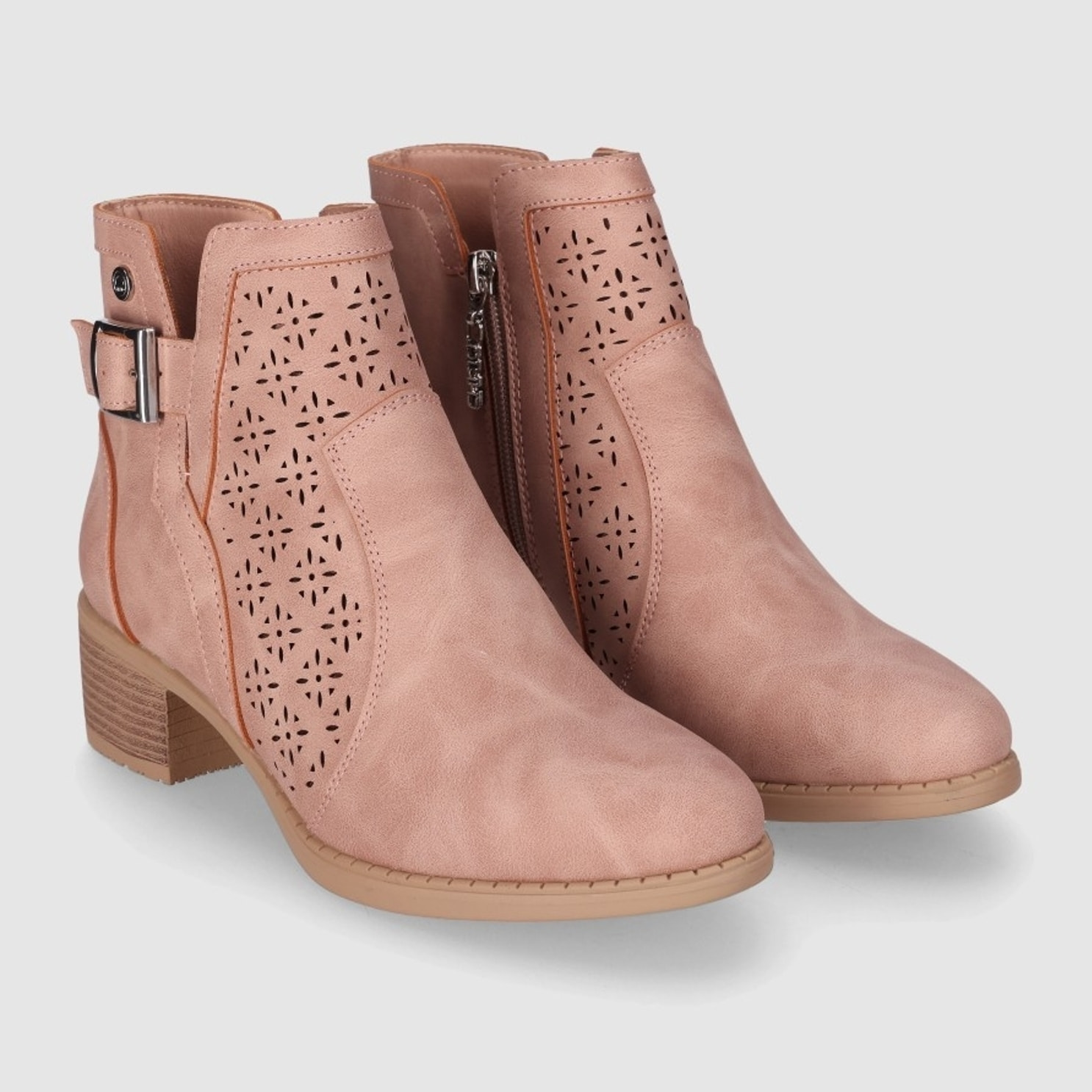 Botines - Nude - Tacón: 3 cm