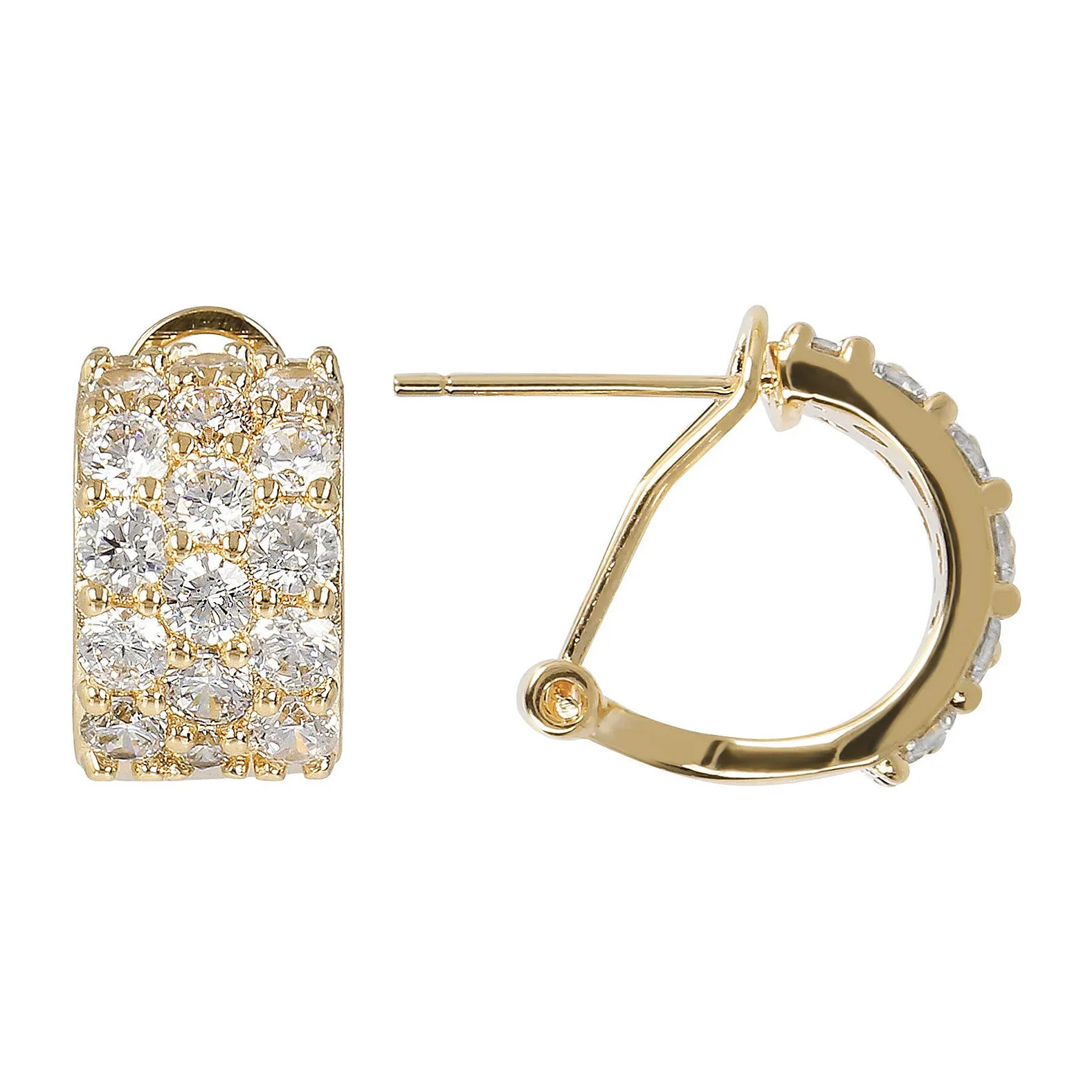 Orecchini a Cerchio Golden con Pavé di Spinelli Neri