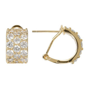 Orecchini a Cerchio Golden con Pavé di Spinelli Neri