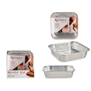 SET 6 VASSOI SQUADRATI IN ALLUMINIO