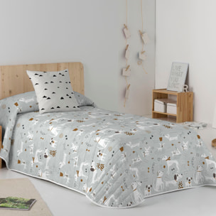 Panzup - Colcha Bouti Estampada - Reversible - 100% Algodón - 70 gr/m² - Perros 3
