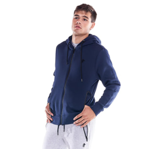 Felpa da uomo cappuccio full zip icona leone Soft Basic