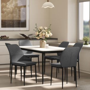 Juego de 2 Sillas de Comedor Modernas Sillas de Cocina con Asiento Acolchado y Tapizado Respaldo Curvo Patas de Acero para Salón Dormitorio Gris