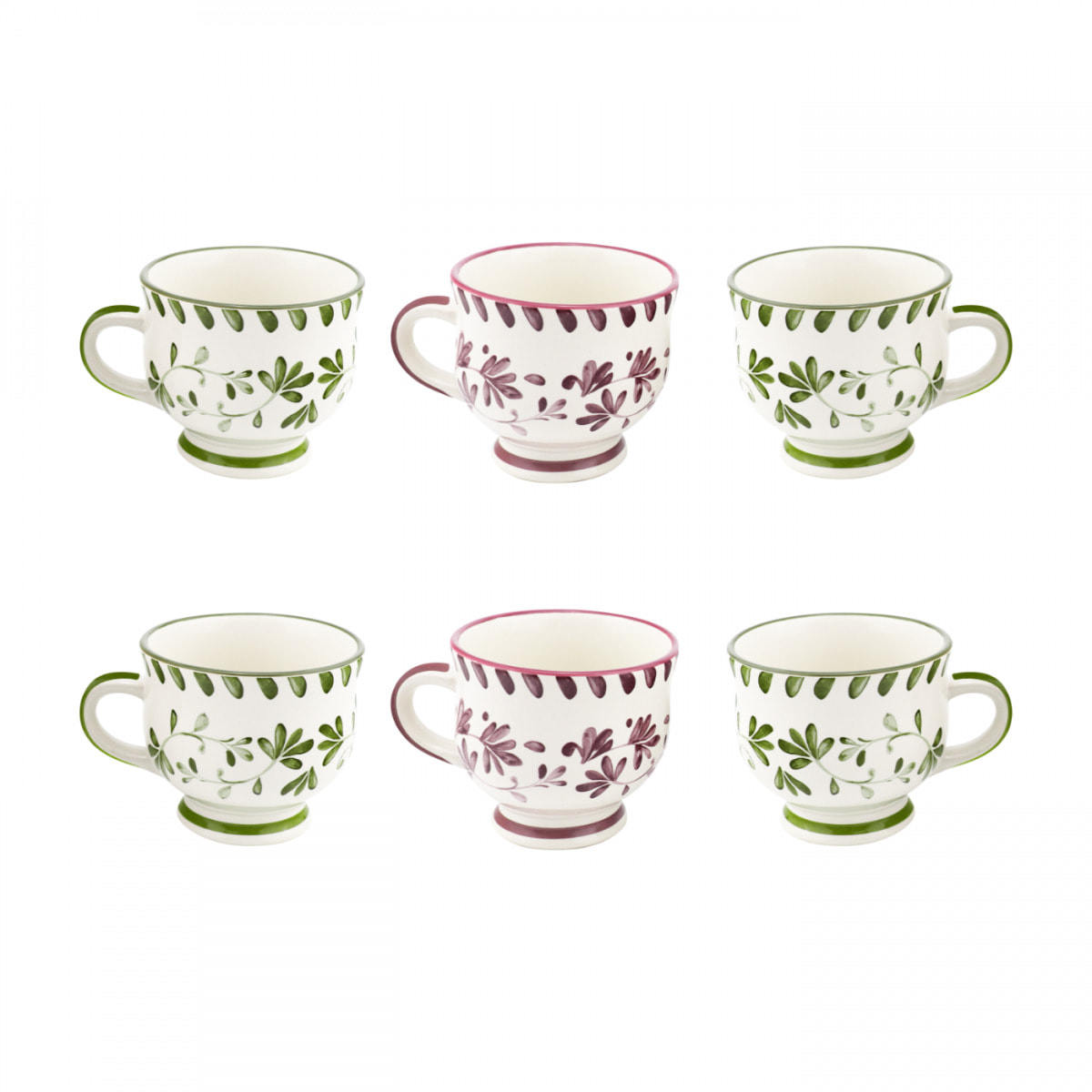 Lot de 6 mugs à pieds, TRATTORIA