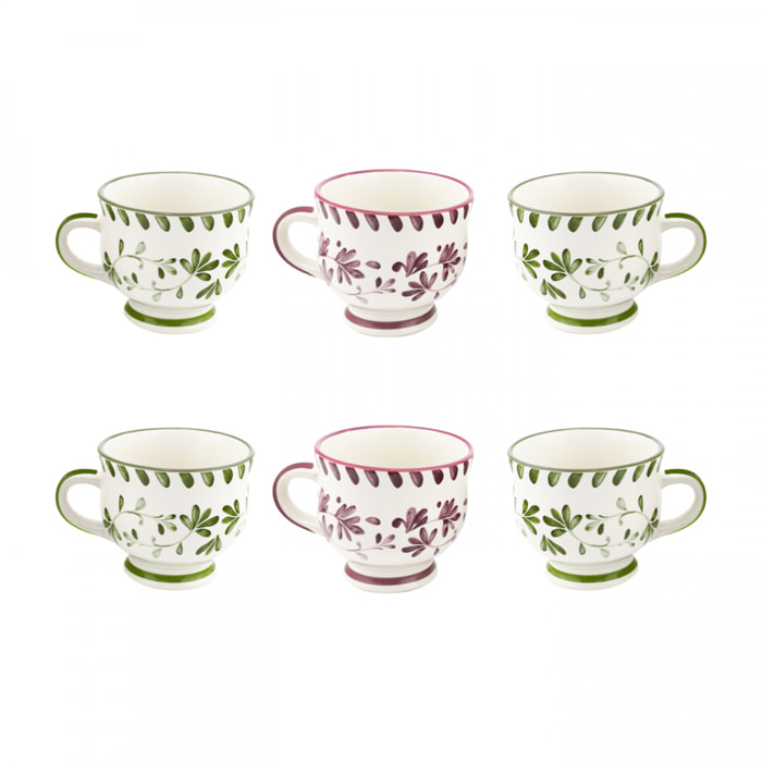 Lot de 6 mugs à pieds, TRATTORIA