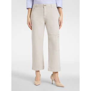 Elena Mirò - Pantaloni cargo in bull stretch - Beige
