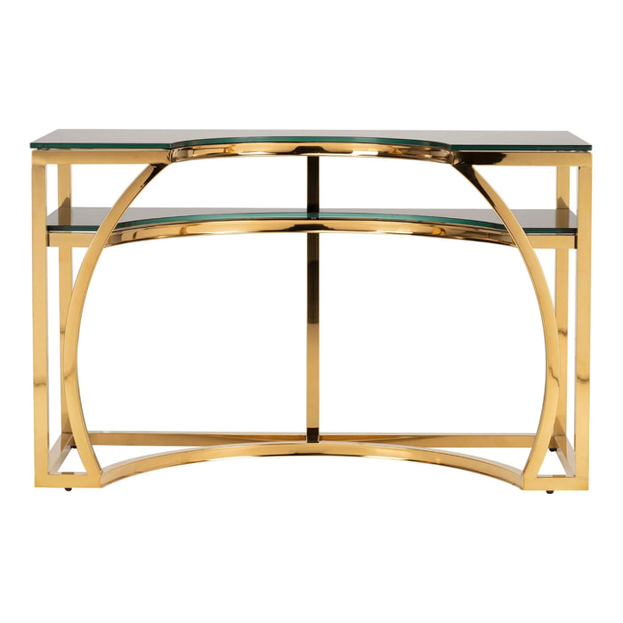 Consola Acero Inoxidable Cristal Sharjah 120x50x75 Cm