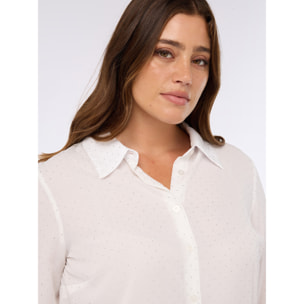 Fiorella Rubino - Camisa de georgette con micro tachuelas - Blanco