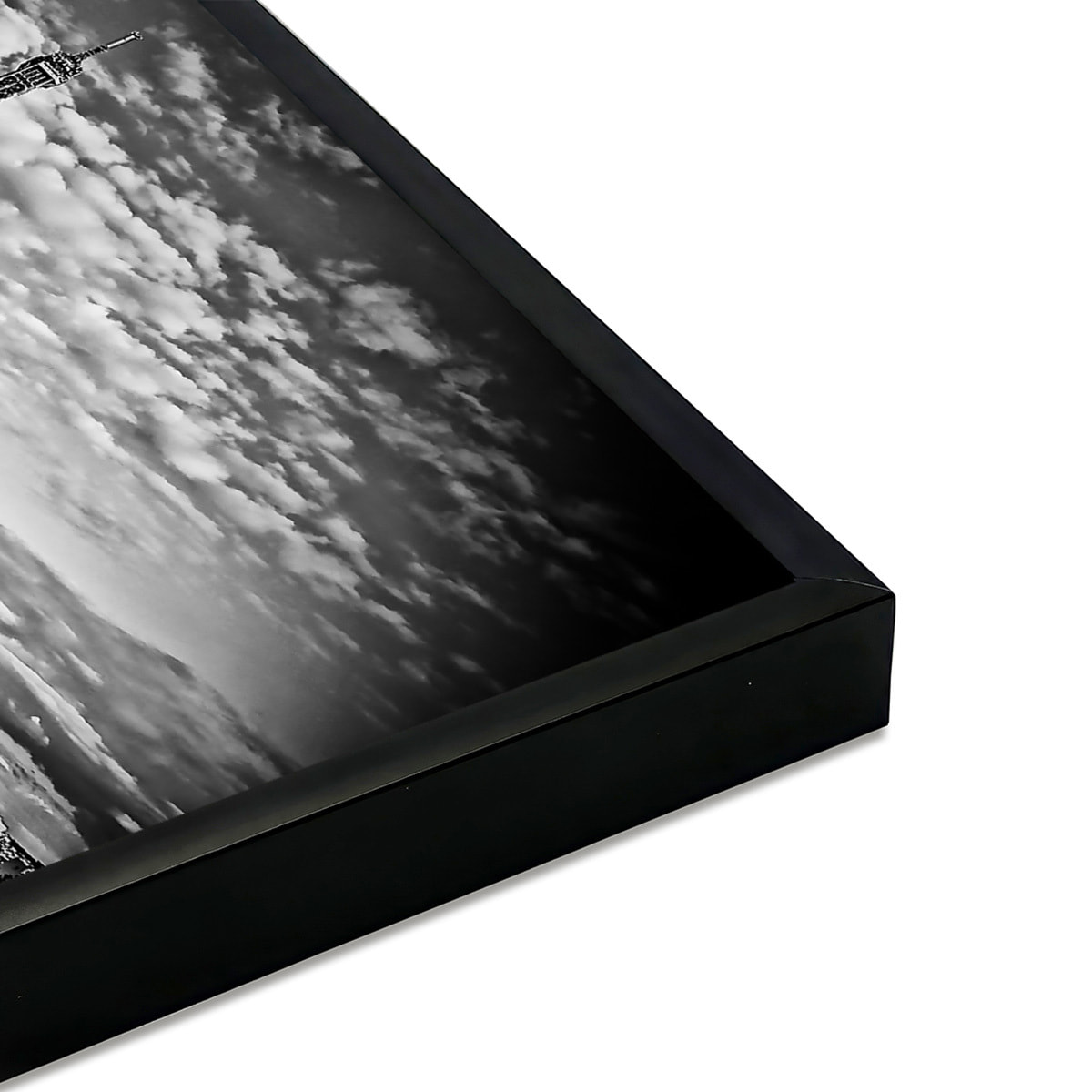 Affiche encadrée tour Eiffel noir et blanc Affiche + cadre en métal - Noir