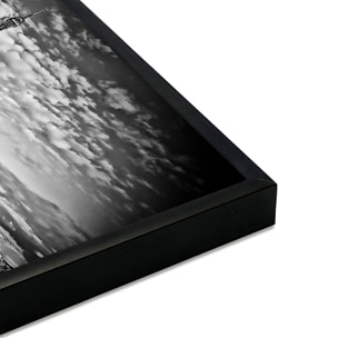 Affiche encadrée tour Eiffel noir et blanc Affiche + cadre en métal - Noir