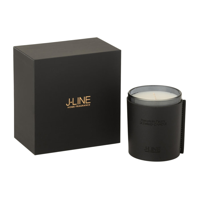 J-Line bougie parfumée Cuir - Black Diamond - verre - noir - 40H