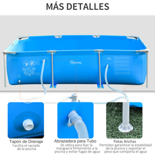 Piscina Desmontable 3600L Rectangular con Depuradora Cartucho 291x190x75 cm Azul