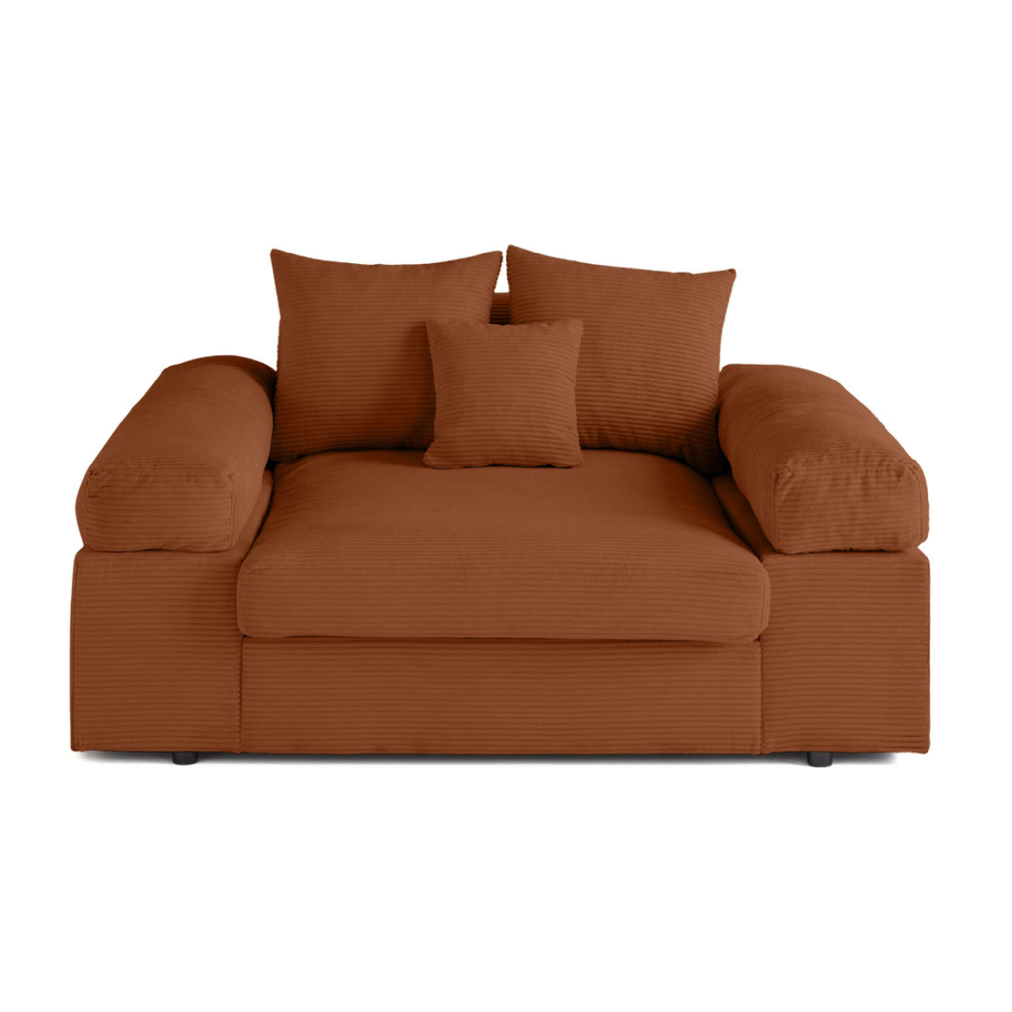 Aspen - Fauteuil XL - assise profonde - velours côtelé - Terracotta