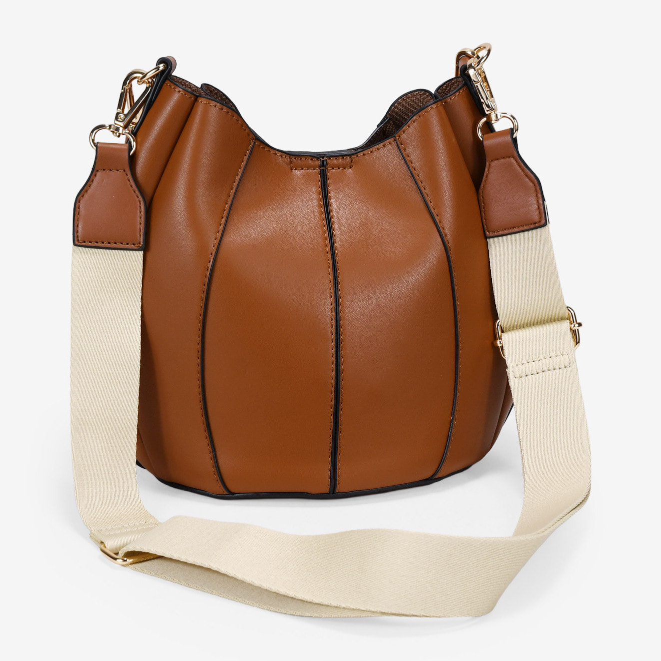 Bolso cubo cuero con doble asa